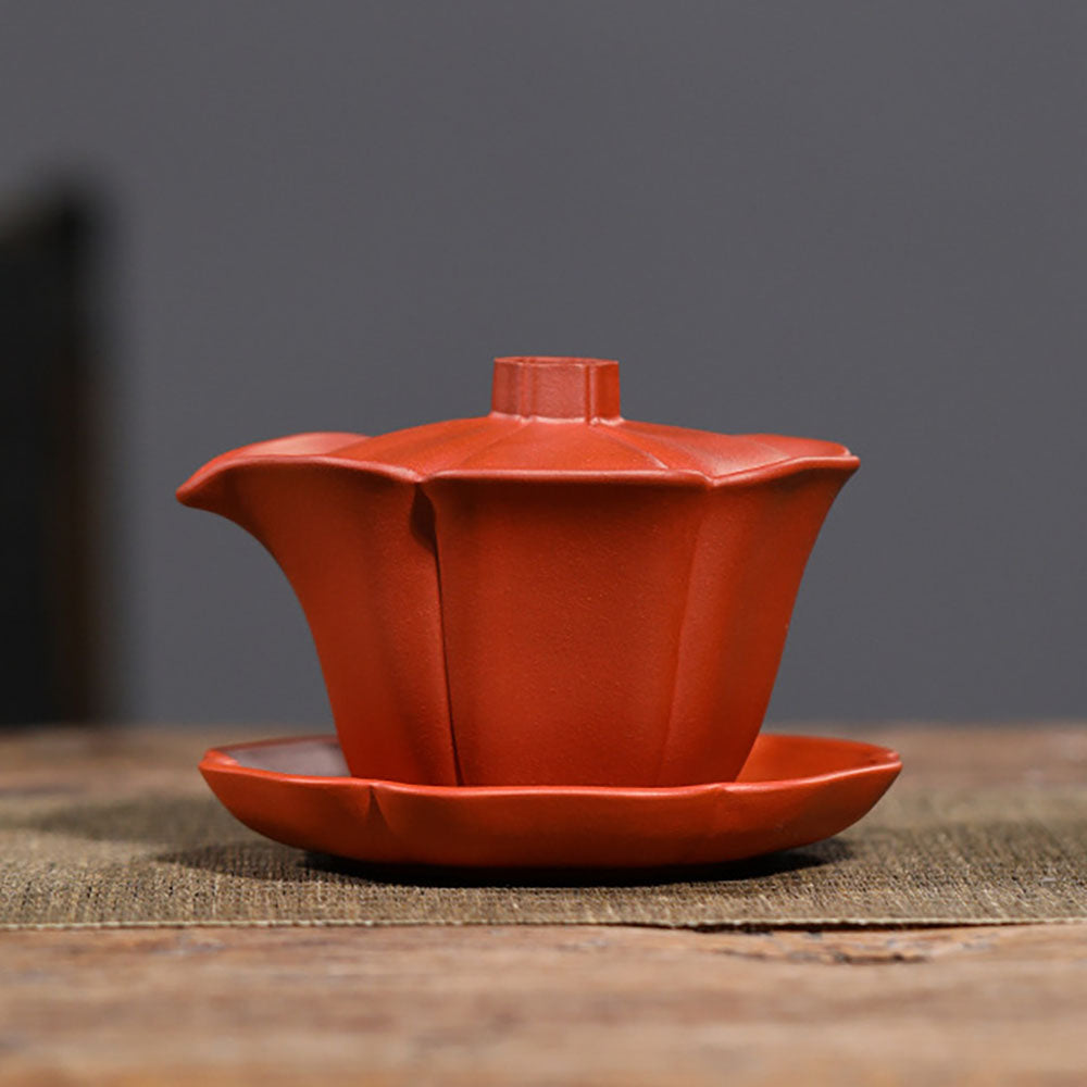 Gaiwan Yixing Lotus Clay Covered Cup Tea Bowl 180ml