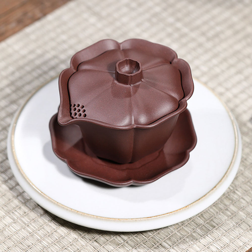 Gaiwan Yixing Lotus Clay Covered Cup Tea Bowl 180ml