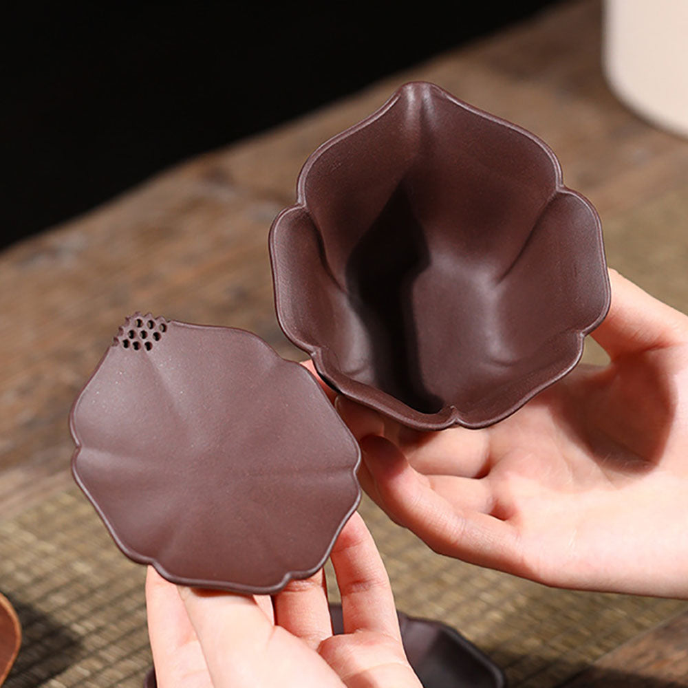 Gaiwan Yixing Lotus Clay Covered Cup Tea Bowl 180ml