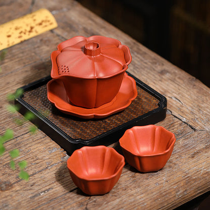 Gaiwan Yixing Lotus Clay Covered Cup Tea Bowl 180ml