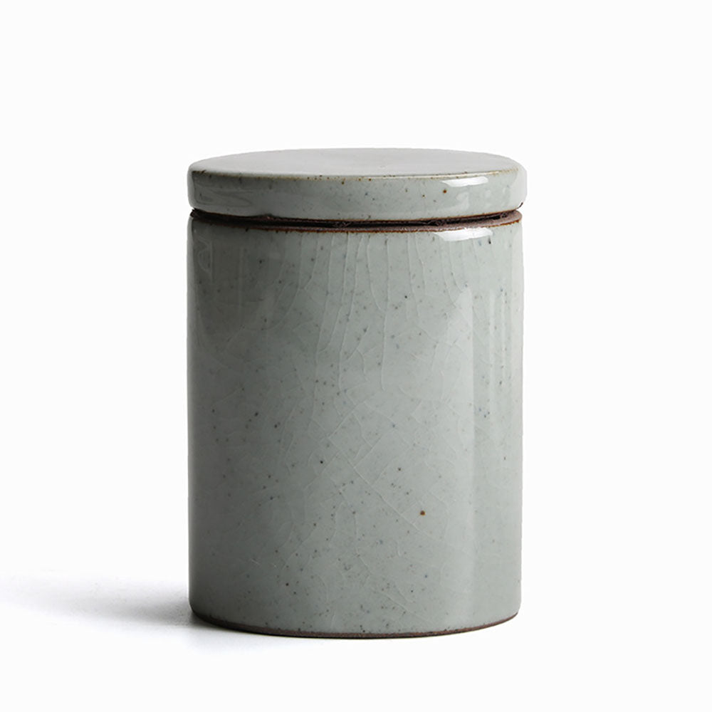 Tea Canister Set of 4 Coarse Pottery Airtight 4-Color Large