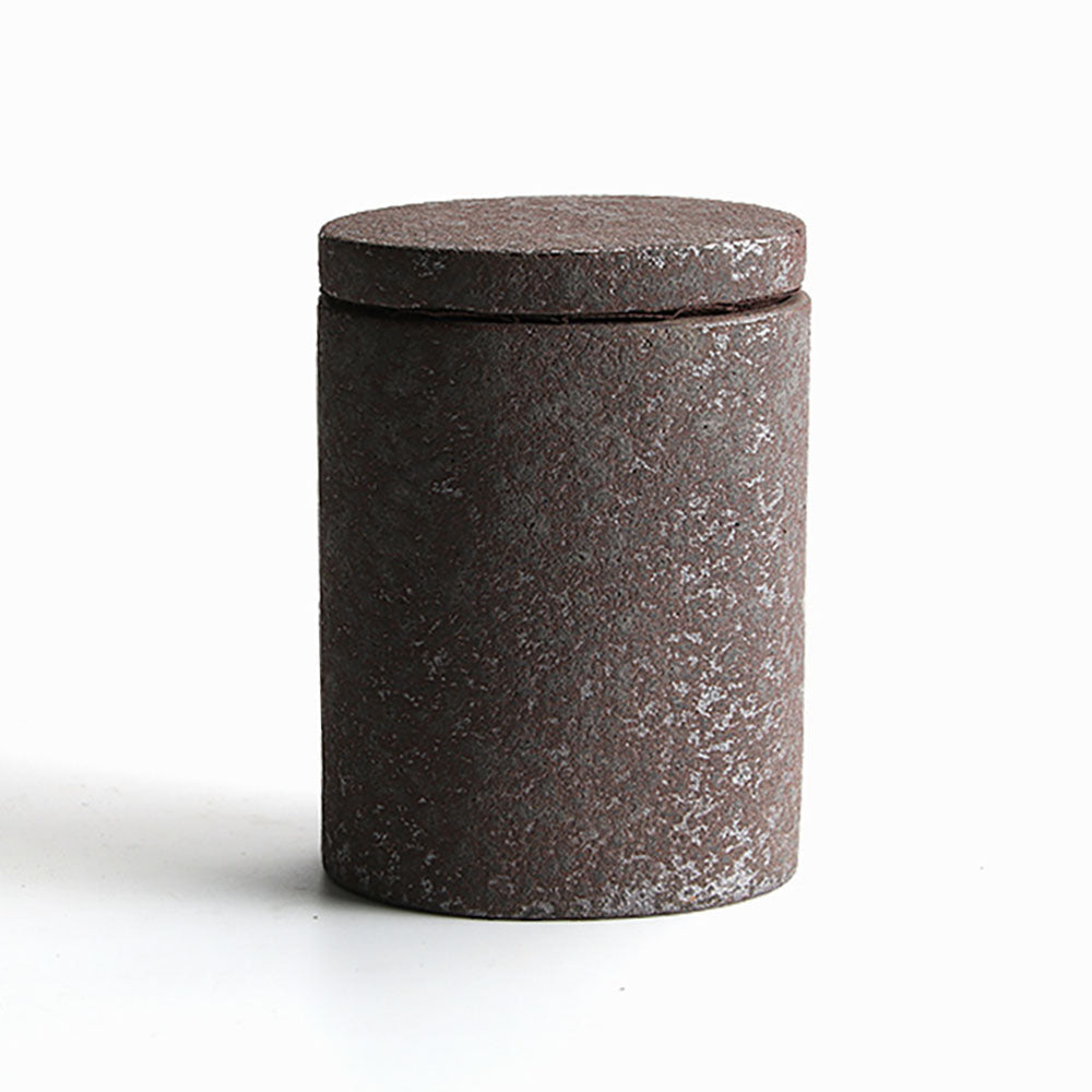 Tea Canister Set of 4 Coarse Pottery Airtight 4-Color Large