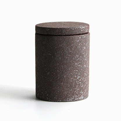 Tea Canister Set of 4 Coarse Pottery Airtight 4-Color Large