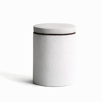 Tea Canister Set of 4 Coarse Pottery Airtight 4-Color Large