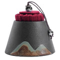 Tea Caddy Japanese Mountain Ceramic Kiln Glaze 130ml Airtight Jar
