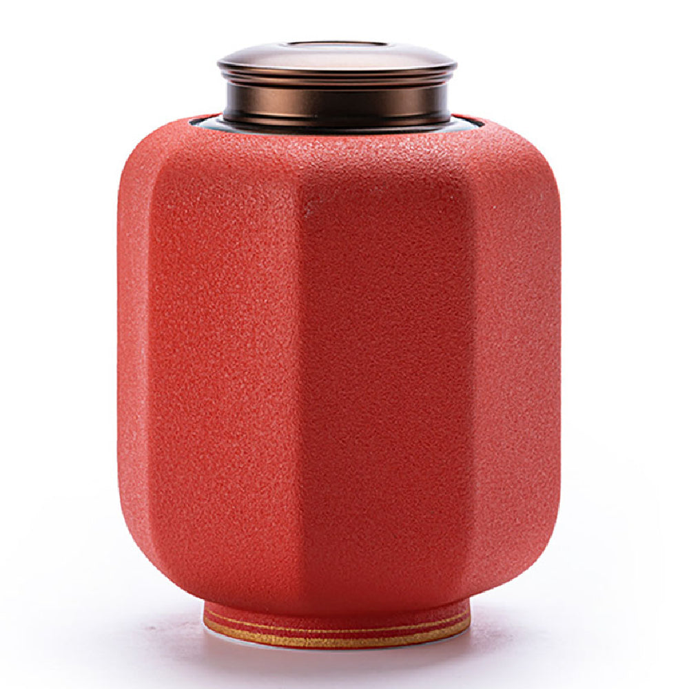 Tea Caddy | Palace Lantern Red Glaze Vacuum Seal Ceramic