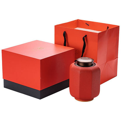 Tea Caddy | Palace Lantern Red Glaze Vacuum Seal Ceramic
