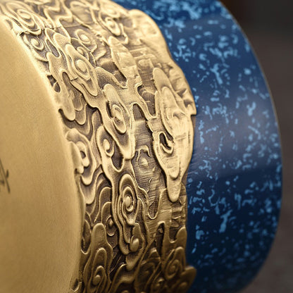 Copper Tea Caddy Auspicious Clouds | Airtight Loose Leaf Tin