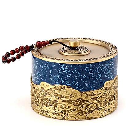 Copper Tea Caddy Auspicious Clouds | Airtight Loose Leaf Tin