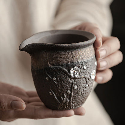 Gongdao Bei Fair Cup Rock Clay Plum Blossom Gilt Glaze 200ml