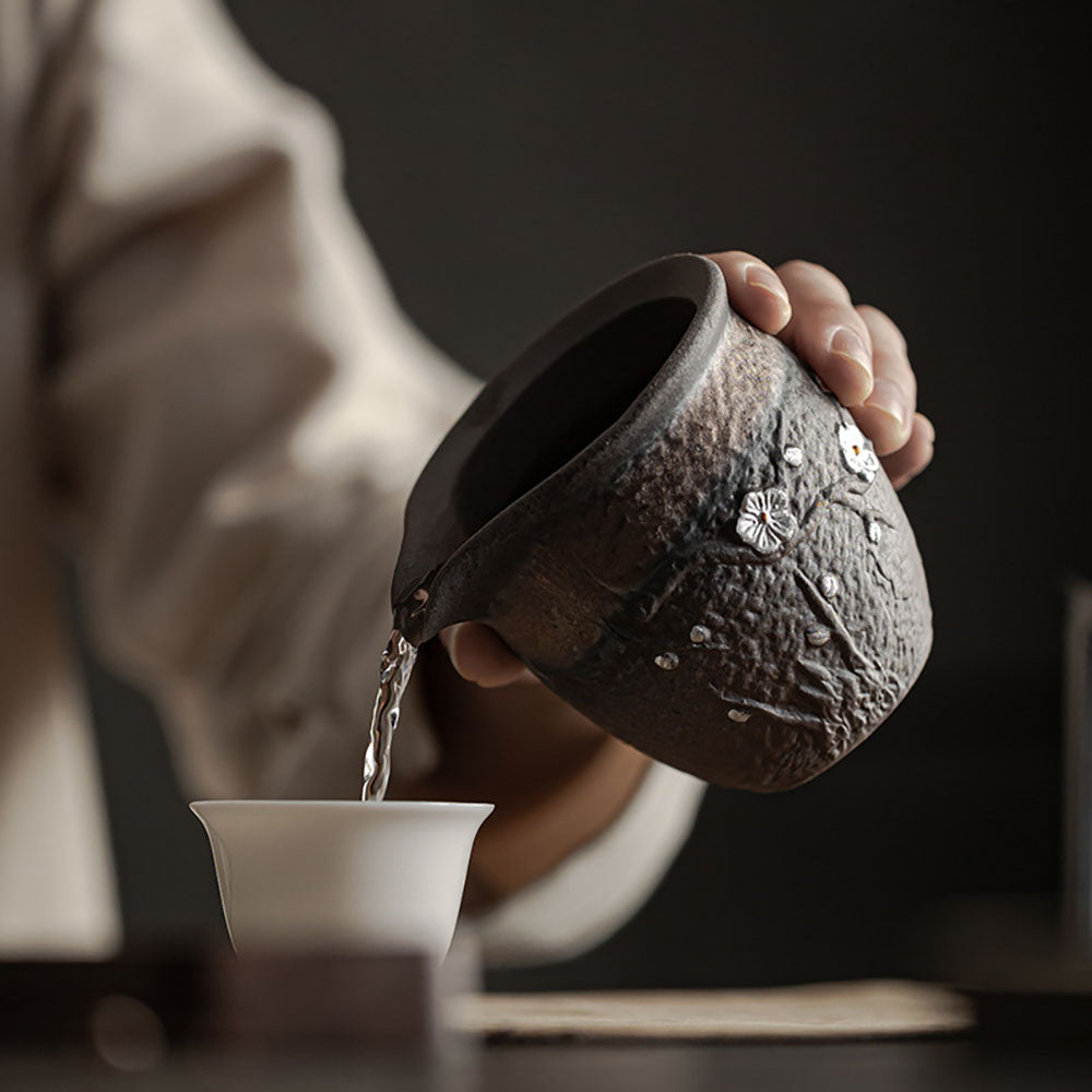Gongdao Bei Fair Cup Rock Clay Plum Blossom Gilt Glaze 200ml