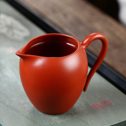 Fair Cup Yixing Red Clay Lotus Embossed Pitcher 230ml