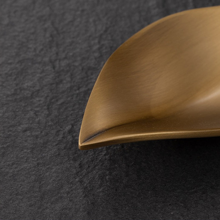 Brass Cha He Tea Holder with Lotus Spoon Set