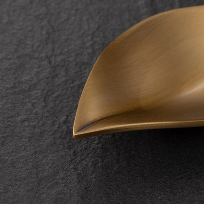 Brass Cha He Tea Holder with Lotus Spoon Set