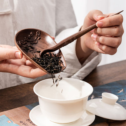 Walnut Wood Tea Holder with Needle | Cha He Set