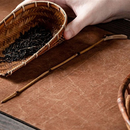 Bamboo Weaving Tea Holder Chahe With Spoon 2 Styles