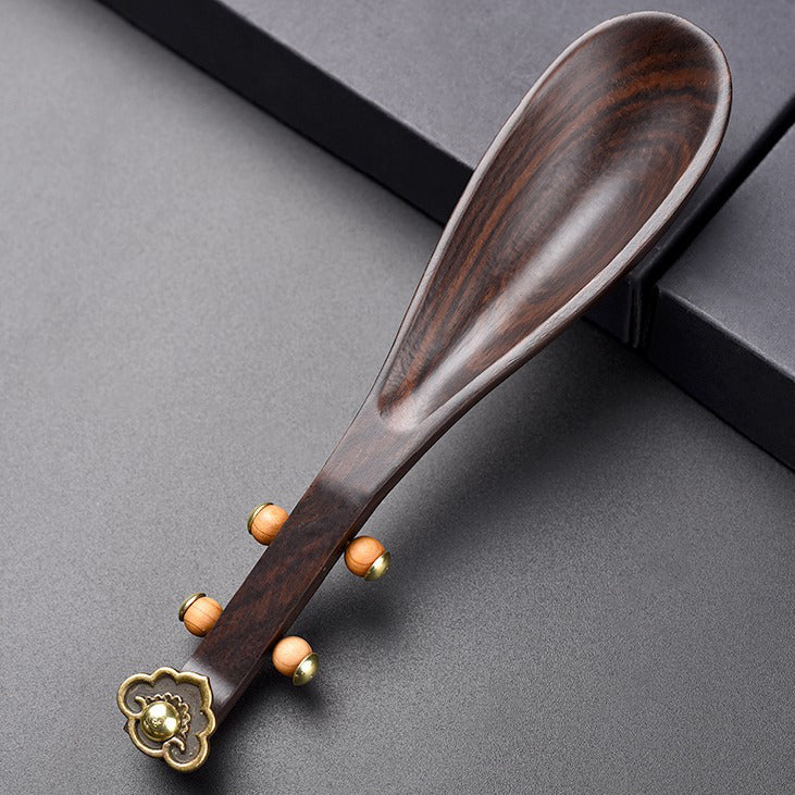 Ebony Wood Cha He Tea Holder — Pipa Style