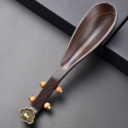 Ebony Wood Cha He Tea Holder — Pipa Style