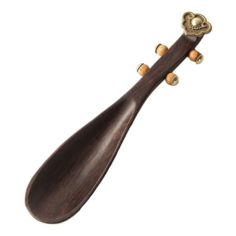 Ebony Wood Cha He Tea Holder — Pipa Style