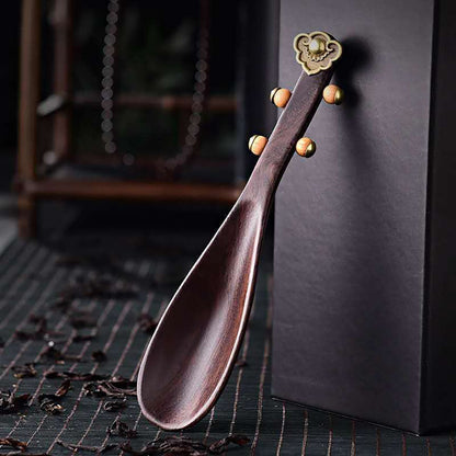 Ebony Wood Cha He Tea Holder — Pipa Style