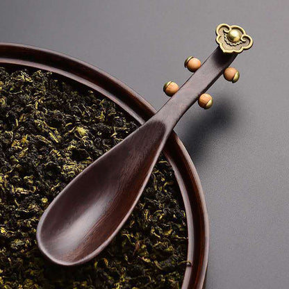 Ebony Wood Cha He Tea Holder — Pipa Style