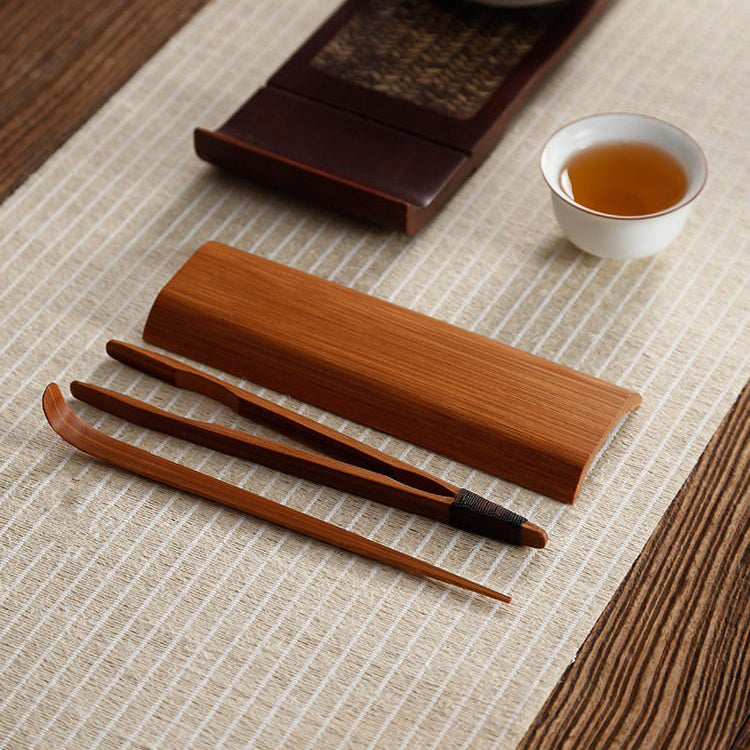 Bamboo Cha He Tea Holder With Storage Bag 4 Colors Gongfu