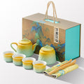Ceramic Tea Set Gradient Glaze – Mountain River 4 Cups 225ml