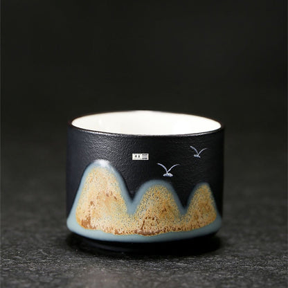 Mountains And Birds Kutani-yaki Tea Set