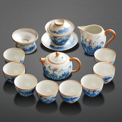 Ruyao Tea Set | Fairyland Landscape Cicada Wing Crackle