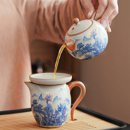 Ruyao Tea Set | Fairyland Landscape Cicada Wing Crackle