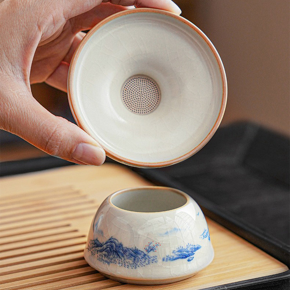 Ruyao Tea Set | Fairyland Landscape Cicada Wing Crackle