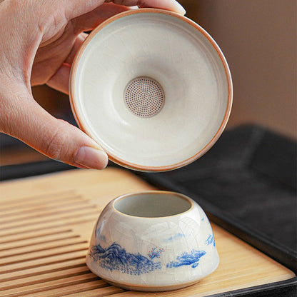 Ruyao Tea Set | Fairyland Landscape Cicada Wing Crackle
