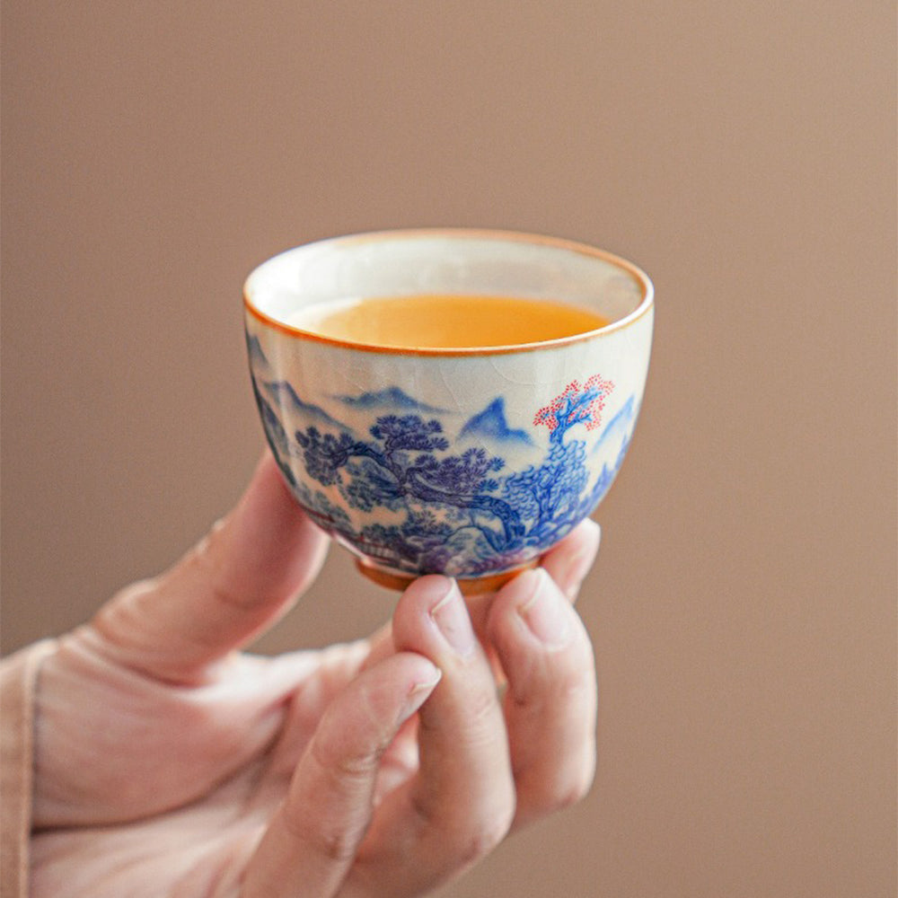 Ruyao Tea Set | Fairyland Landscape Cicada Wing Crackle