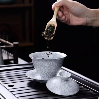 Ruyao Kung Fu Tea Set – Ice Crack Gaiwan, 8 Cups & Fair Cup