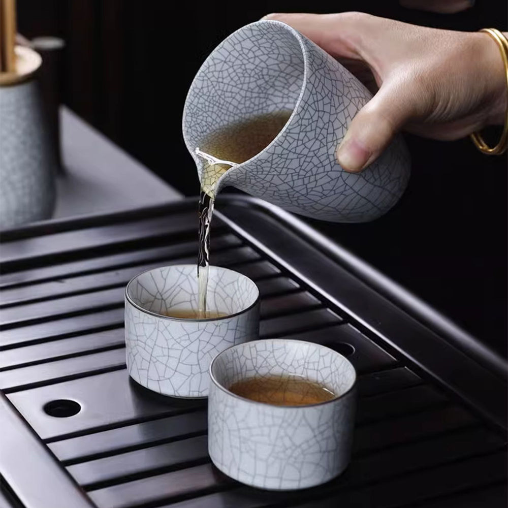 Ruyao Kung Fu Tea Set – Ice Crack Gaiwan, 8 Cups & Fair Cup
