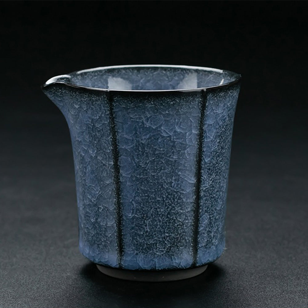Kung Fu Tea Set Ice Crack Blue Porcelain 13-Piece