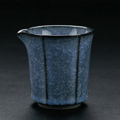 Kung Fu Tea Set Ice Crack Blue Porcelain 13-Piece