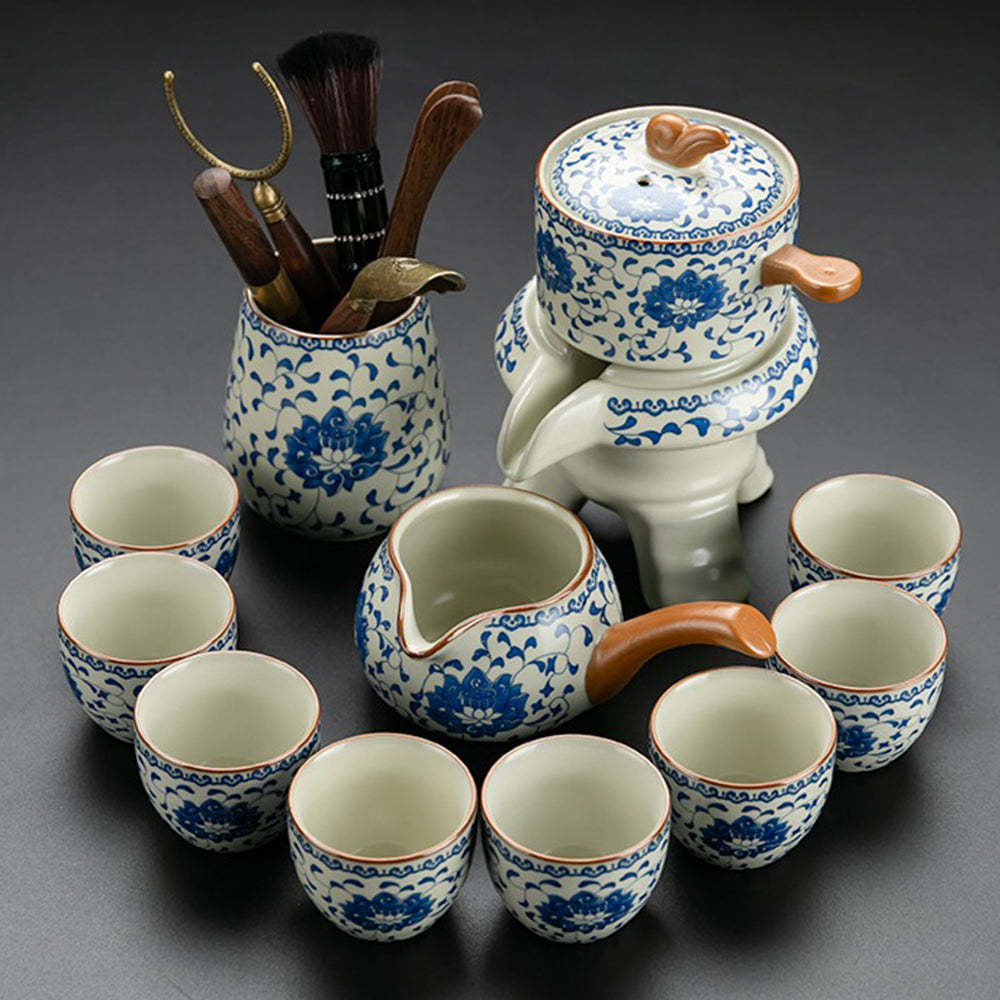 Automatic Tea Set | Ruyao Blue White Porcelain Gongfu