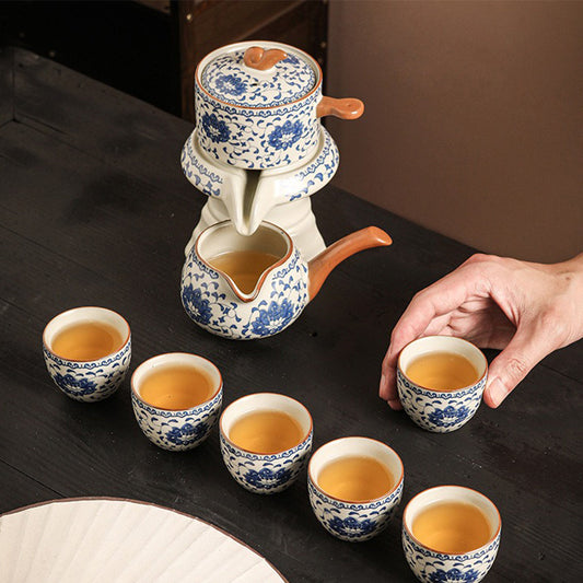 Automatic Tea Set | Ruyao Blue White Porcelain Gongfu