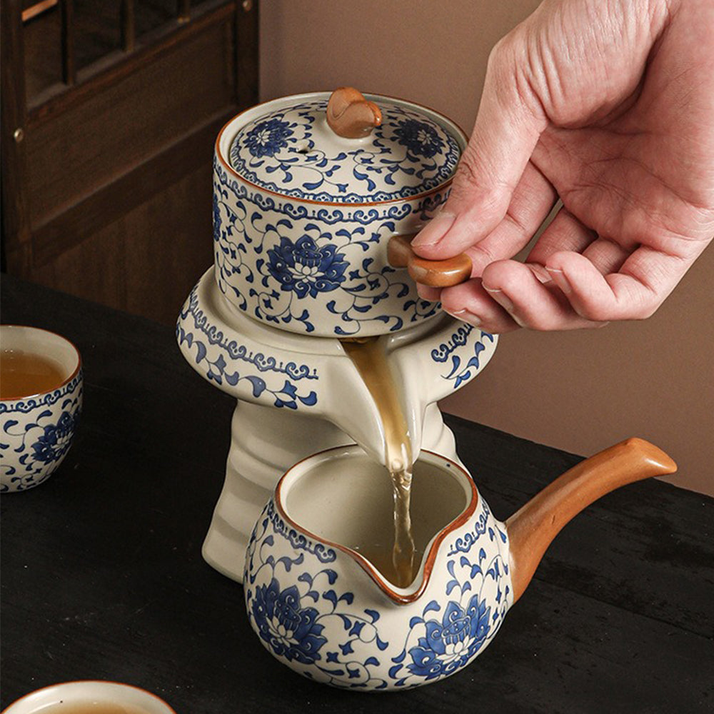 Automatic Tea Set | Ruyao Blue White Porcelain Gongfu
