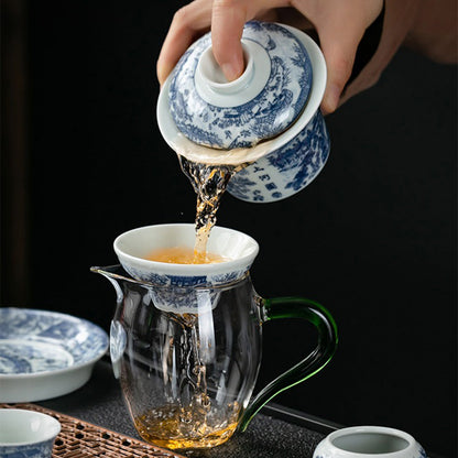 Kung Fu Tea Set Qingming Porcelain Gaiwan 11-Piece
