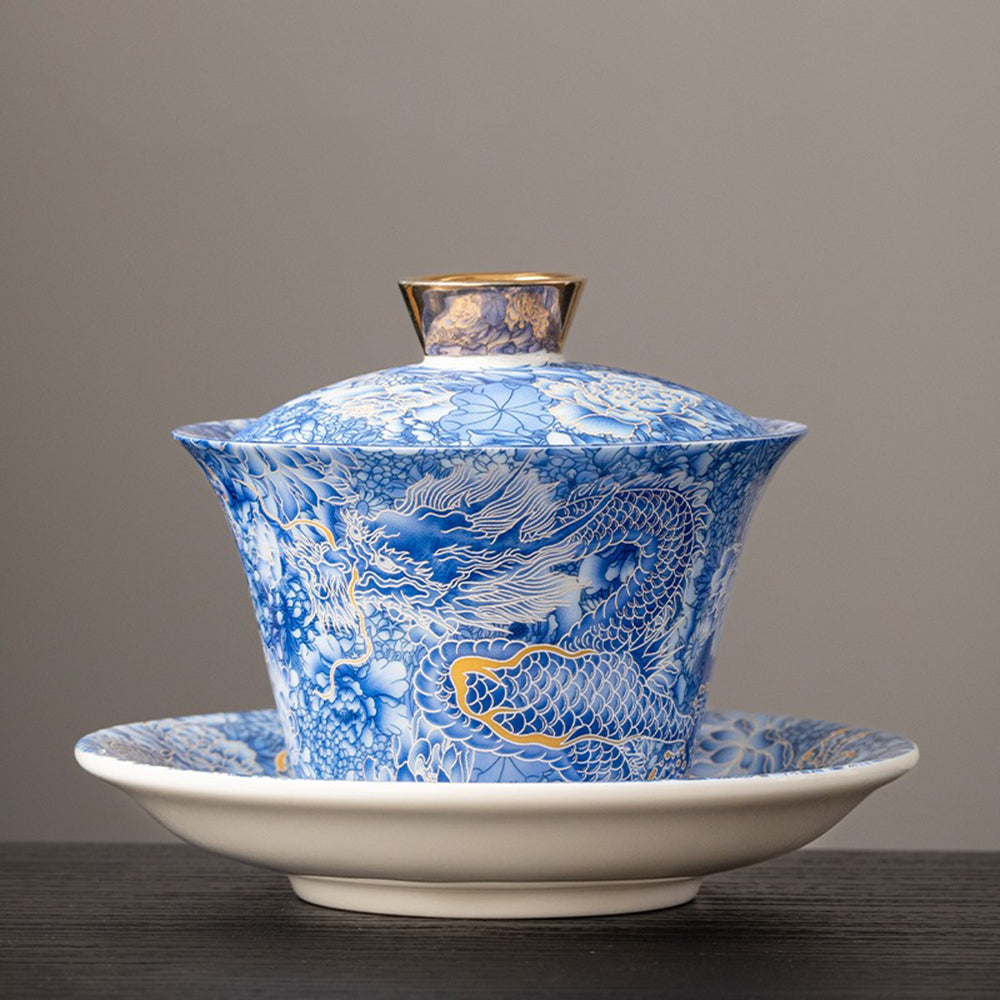 Gaiwan Dragon Enamel Porcelain Tea Cup 135ml