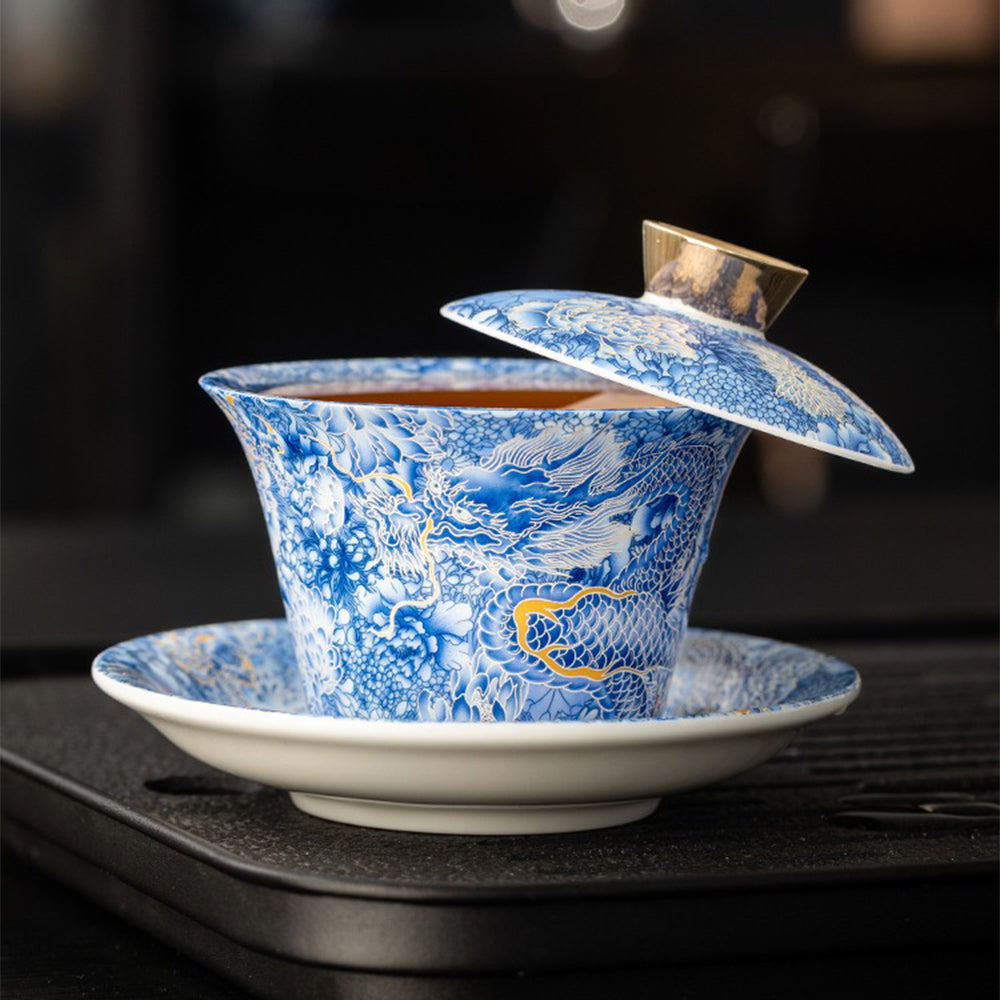 Gaiwan Dragon Enamel Porcelain Tea Cup 135ml