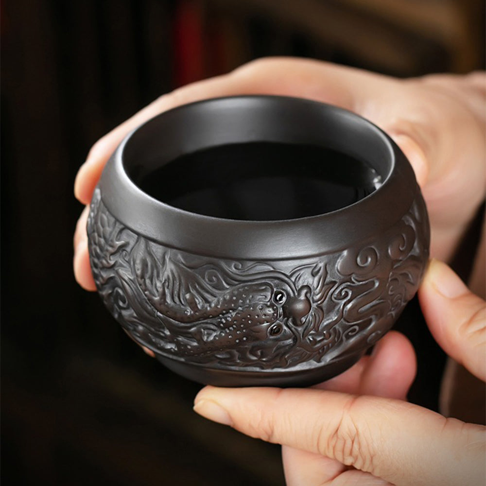 Dragon Tea Set Purple Clay Gongfu 8 Cups Complete Gift