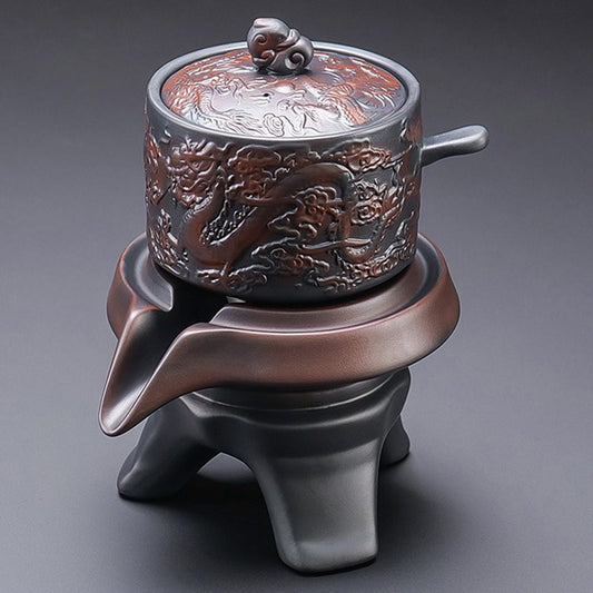 Automatic Gongfu Tea Set – Purple Clay Dragon & Phoenix 11-Pc