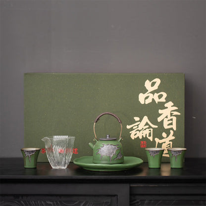 Ceramic Tea Set Kiln Glaze Gongfu Teapot 5-Piece 175ml