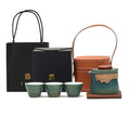 Travel Tea Set | Kiln-Change Blue Glaze Teapot & 3 Cups