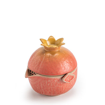 Travel Tea Set Pomegranate Ceramic – Teapot 2 Cups Master Cup & Bag