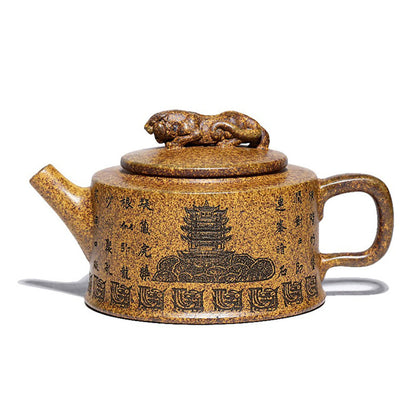 Purple Clay Teapot Tiger Dragon Duan Ni Golden 220ml