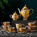 British Bone China Afternoon Tea Set The Kiss 21-Piece Gold